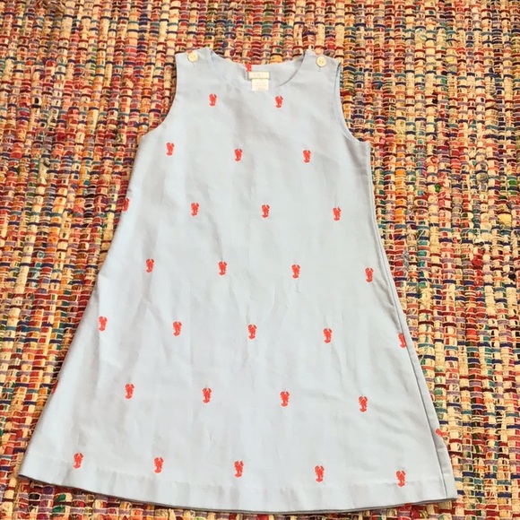 Blue Embroidered Nantucket Lobster Dress, size 6x - Picture 1 of 3